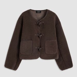 Fleece solid pocket duffle jacket